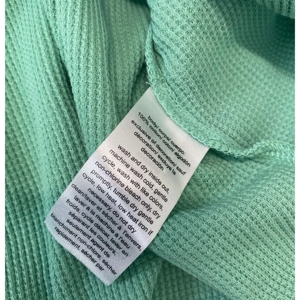 Tommy Hilfiger Cotton Waffle-Knit Turtleneck Top Green Size 3X - Picture 4 of 4